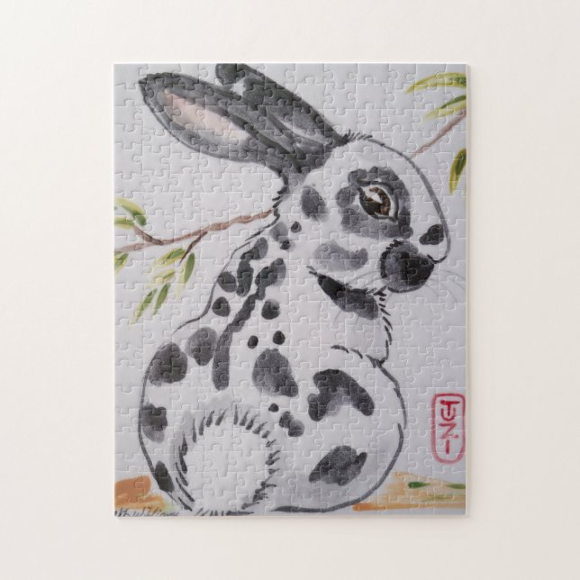 Anglais Spot Rabbit Oriental Style Jigsaw Puzzle (Vertical)