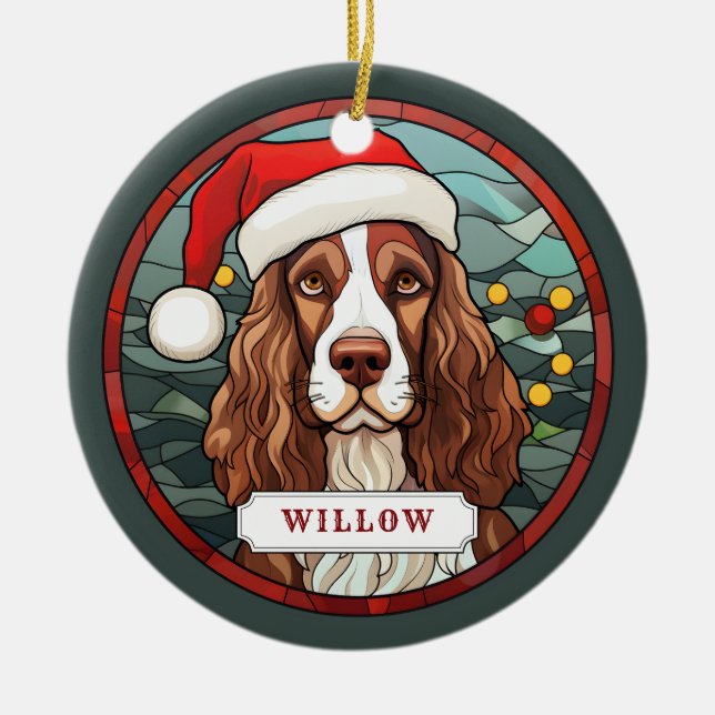 Anglais Springer Spaniel Ceramic Circle Ornement (Devant)