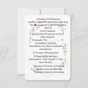 Angle arrondi Carte RSPV Aquarelles Floral