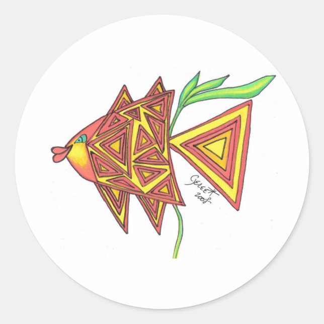 Angle Fish Runder Aufkleber (Vorderseite)