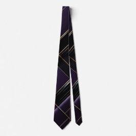 Angled Elegance - negro, morado, burdeos intenso Krawatte