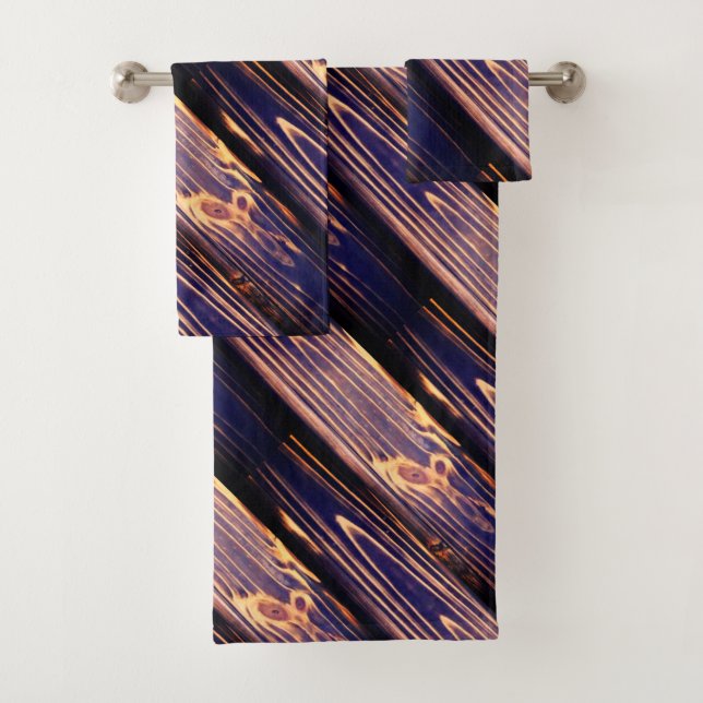 Angled Wood Tile Badhandtuch Set (Insitu)