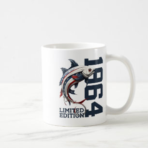 Angler 61. Geburtstag Angeln Limited Edition 1964 Kaffeetasse