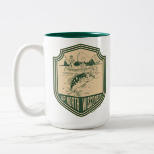Angler-Abzeichen für den Norden Wisconsins Zweifarbige Tasse