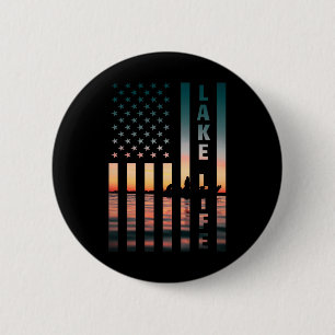 Angler am See beim Sonnenuntergang Amerikanische F Button