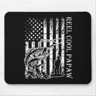 Angler Angelrute Cool Papaw Amerikanische Flagge V Mousepad