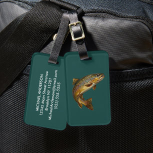 Angler-Anhänger – Forellen-Fischerei-Design   Gepäckanhänger