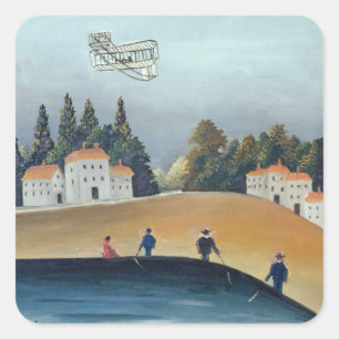 Angler, c.1908-09 (Öl auf Leinwand) Quadratischer Aufkleber