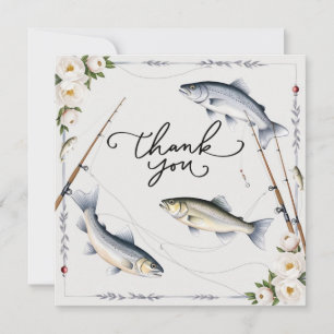 Angler danken mit Fischen und Blumen Dankeskarte