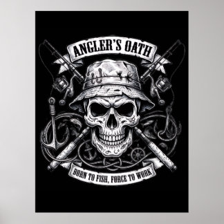 Angler-Eid – Zum Fischen geboren, zum Arbeiten gez Poster