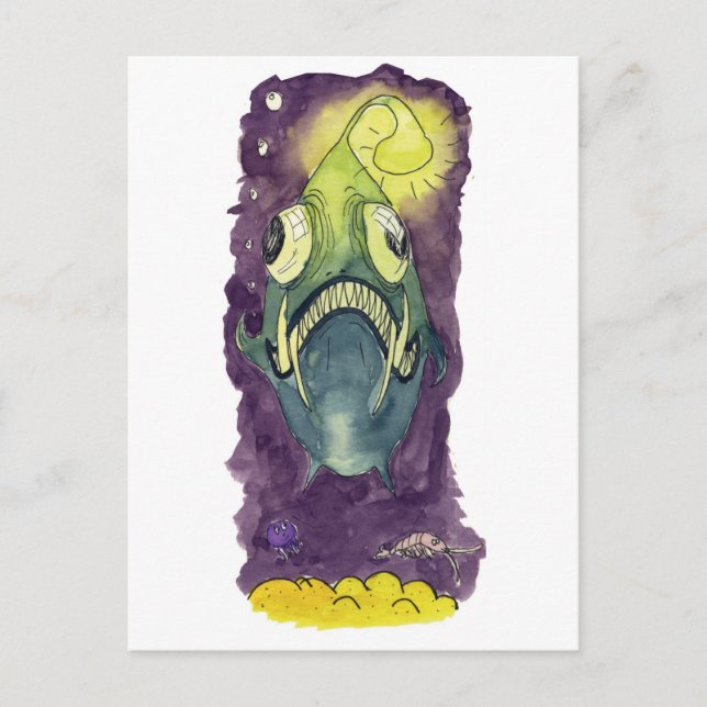 Angler-Fische Postkarte (Vorderseite)