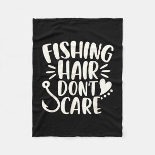 Angler fischt Haare, ist egal lustiges Fischen Fleecedecke
