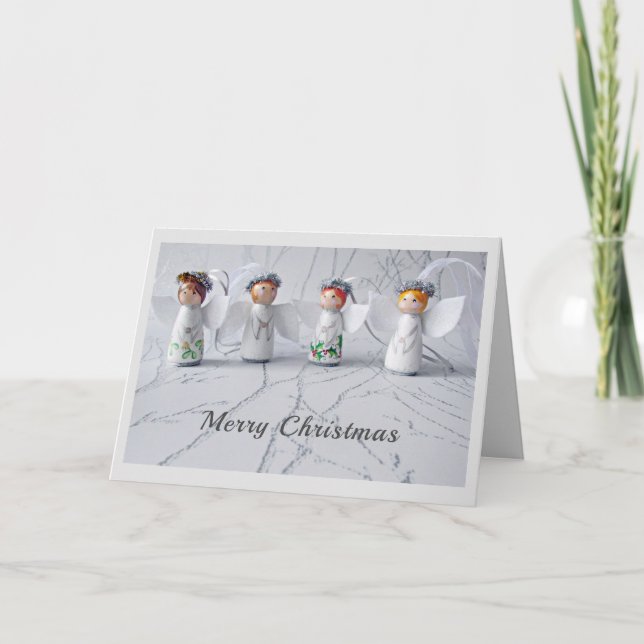 Angler für eine fröhliche Weihnachtskarte Dankeskarte (Vorderseite)
