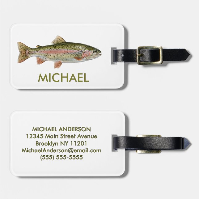 Angler-Gepäckanhänger – Regenbogenforellendesign   Gepäckanhänger (Von Creator hochgeladen)
