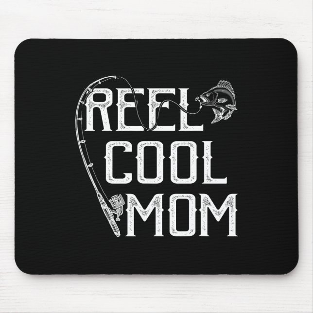 Angler-Geschenk Rolle Coole Mutter Fischer Preis L Mousepad (Vorne)