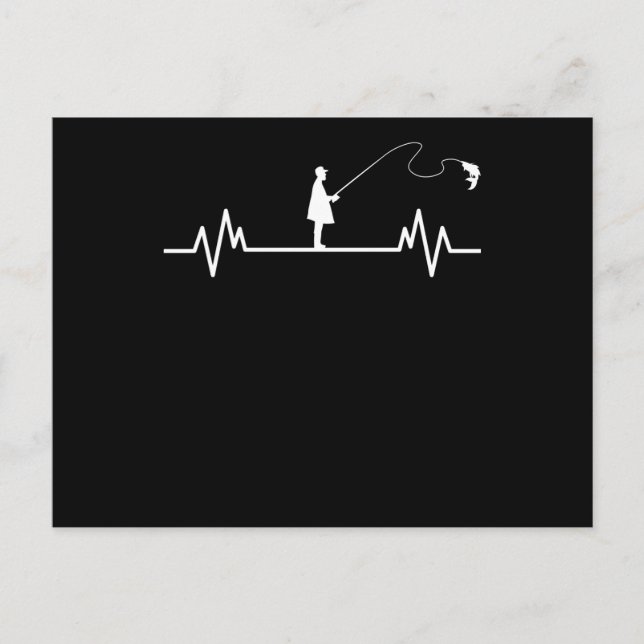 Angler Heartbeat Angelfischen Funny Fishing-Gesche Postkarte (Vorderseite)