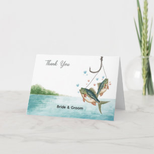 Angler-Hochzeit Aquarell-Dankeskarten Dankeskarte