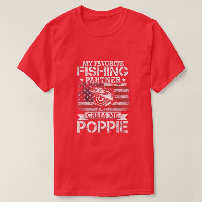 Angler I mein Lieblings-Angelpartner ruft mich Pop T-Shirt (Design vorne)