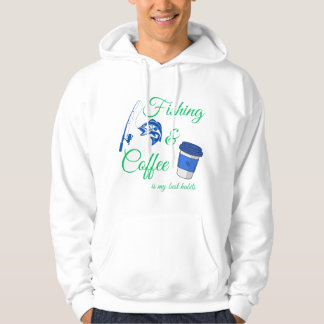Angler- & Kaffee-Hoodie | Angelrute, Kaffeetasse Hoodie