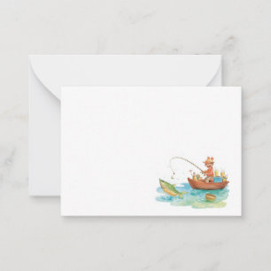 Angler & Lake Scene - Angler & Lake Scene Mitteilungskarte