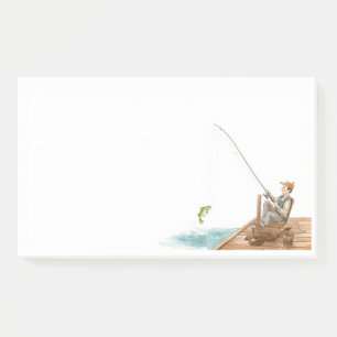 Angler & Lake Scene - Angler & Lake Scene Post-it Klebezettel