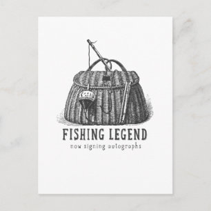 Angler-Legende Vintage-Köderbox Postkarte