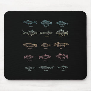 Angler Männer Jungen Geschenk Fisch Fischer Hobby Mousepad