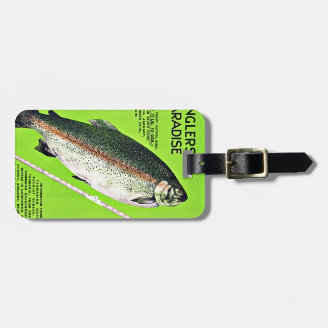Angler-Paradies-Fischen Tasmaniens Australien Gepäckanhänger (Vorderseite horizontal)