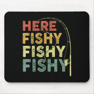 Angler-Shirt Here-fischig Lustig B Fisch Dad  Mousepad