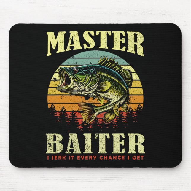 Angler-Shirt Master-Köder lustiger Vater B  Mousepad (Vorne)