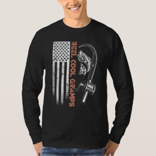 Angler-Tarnung Amerikanische Flagge Fischrolle coo T-Shirt