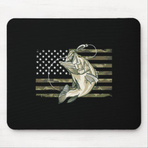 Angler-Tarnung Us Amerikanische Flagge B Fisch Fis Mousepad
