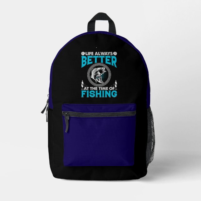 Angler-Thema Bedruckter Rucksack (Vorderseite)