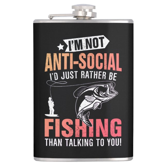 Angler-Thema Flachmann (Vorderseite)