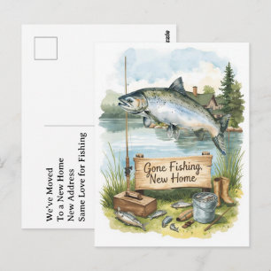 Angler-Umzugsthema Postkarte