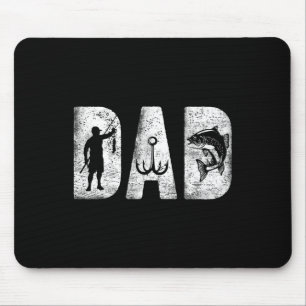 Angler-Vater Clic Fettfont Vatertag Fisch Daddy Mousepad