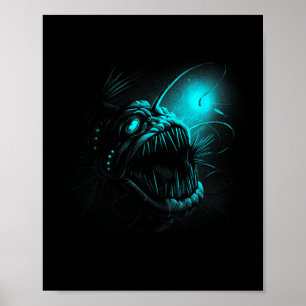 Anglerfisch Tiefsee Kreaturen Angler Fisch Ozean M Poster