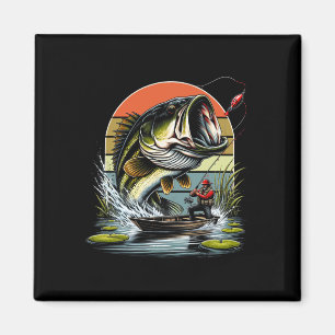 Anglergrafik Großmaul B-Fisch Magnet