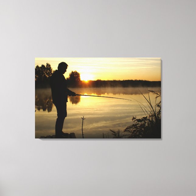 Anglermorgen Leinwanddruck (Vorderseite)