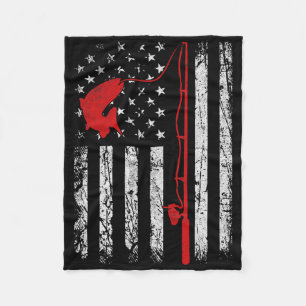 Anglerrute mit amerikanischer Flagge Patriotische Fleecedecke