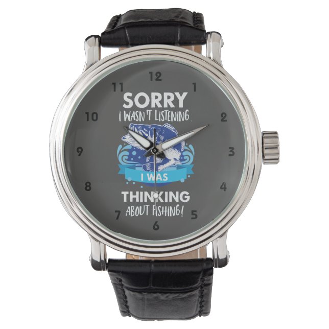 Anglersport-Quotes für Bassfischen Armbanduhr (Vorderseite)