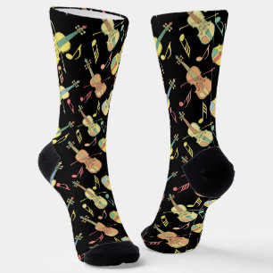 Anglerviolinen-Musiknoten Socken