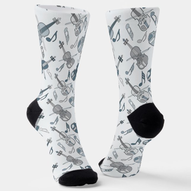 Anglerviolinen-Musiknoten Socken (Gewinkelt)