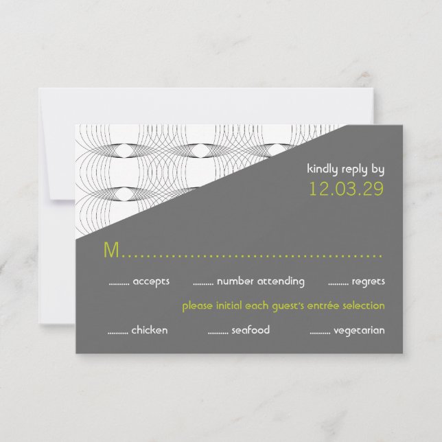 Angles Mod Rings Retro Moderne RSVP-Karten für Hoc RSVP Karte (Vorderseite)