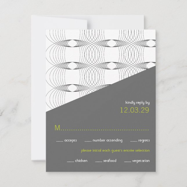 Angles Mod Rings Retro Moderne RSVP-Karten für Hoc RSVP Karte (Vorderseite)
