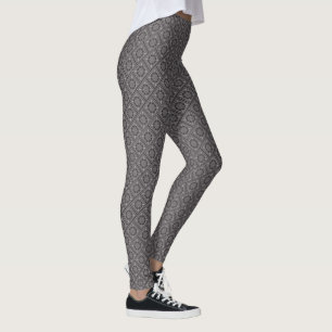 Angles Schwarz-Weiß-Bandana-Design Leggings