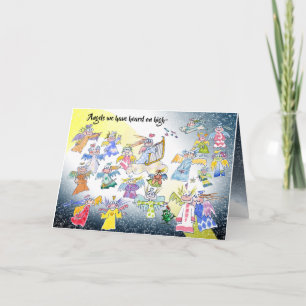 Angles sur carte de vacances élevée