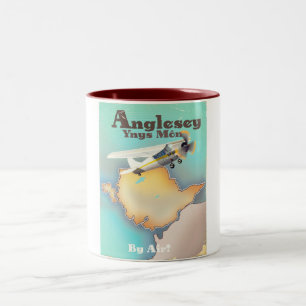 Anglesea, vintage Reiseposter Zweifarbige Tasse