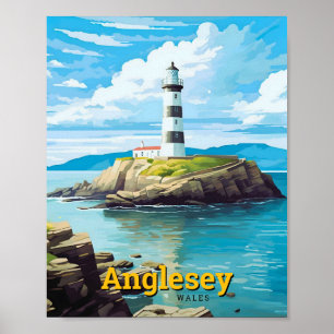 Anglesey Wales Vintage Reise Poster