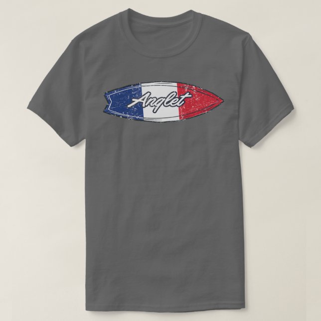 Anglet France Flag Surfboard T-Shirt (Design vorne)